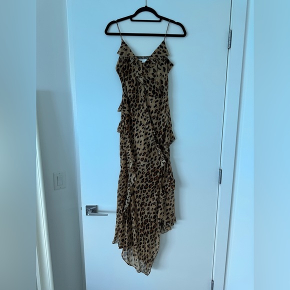 Veronica Beard Avenel Leopard Print Silk Dress - Picture 4 of 5